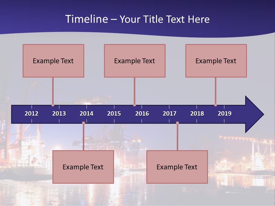 Panorama Seaport Illuminated PowerPoint Template
