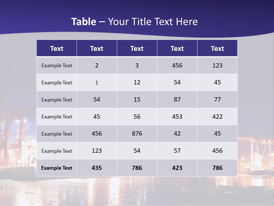 Panorama Seaport Illuminated PowerPoint Template