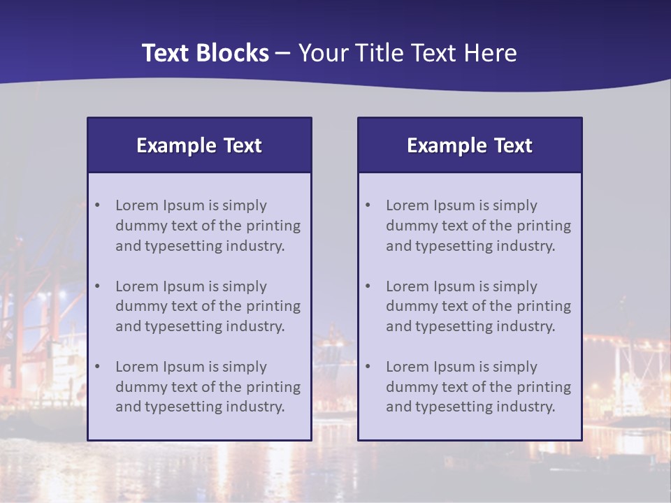Panorama Seaport Illuminated PowerPoint Template