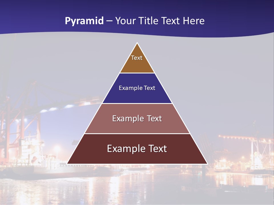 Panorama Seaport Illuminated PowerPoint Template
