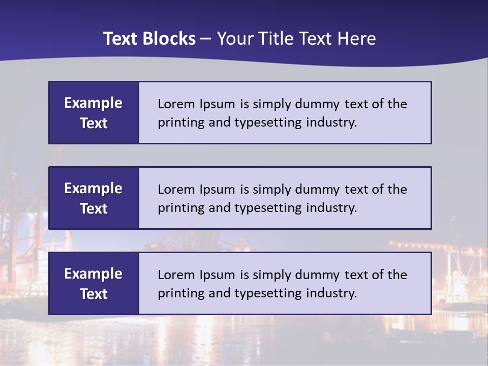 Panorama Seaport Illuminated PowerPoint Template