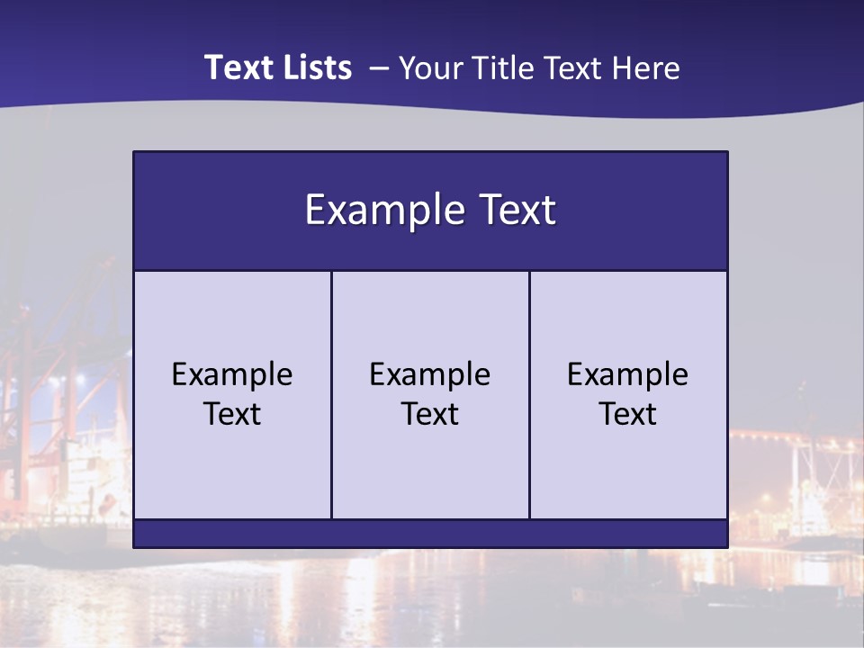 Panorama Seaport Illuminated PowerPoint Template