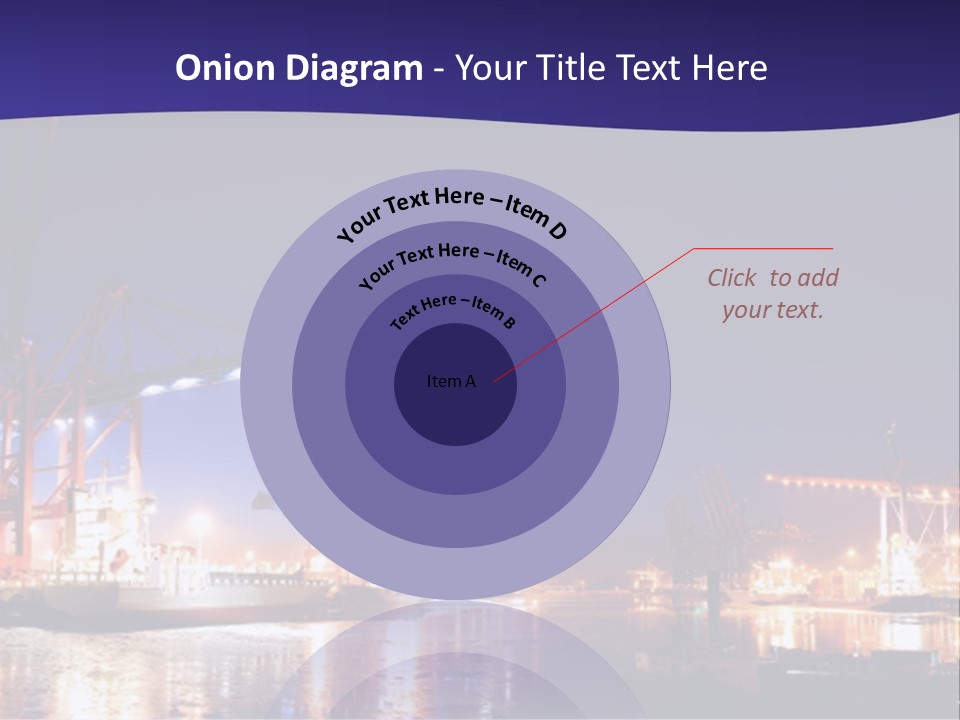 Panorama Seaport Illuminated PowerPoint Template