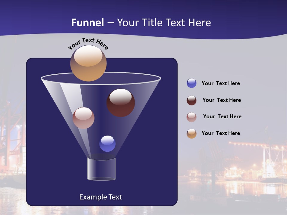 Panorama Seaport Illuminated PowerPoint Template