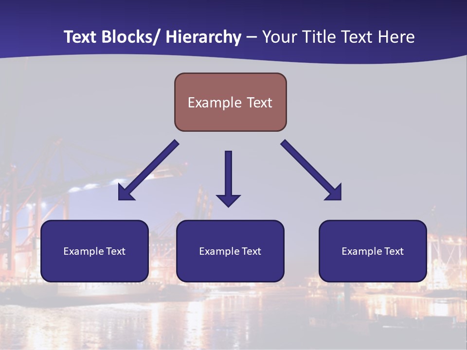 Panorama Seaport Illuminated PowerPoint Template
