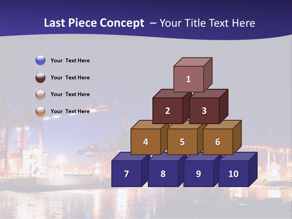 Panorama Seaport Illuminated PowerPoint Template