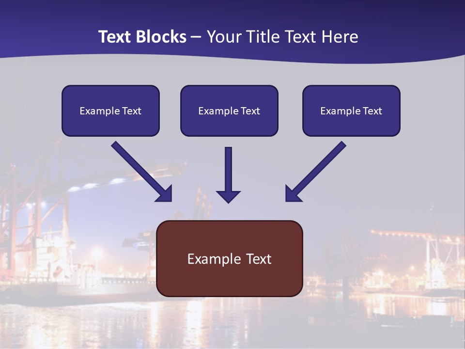 Panorama Seaport Illuminated PowerPoint Template