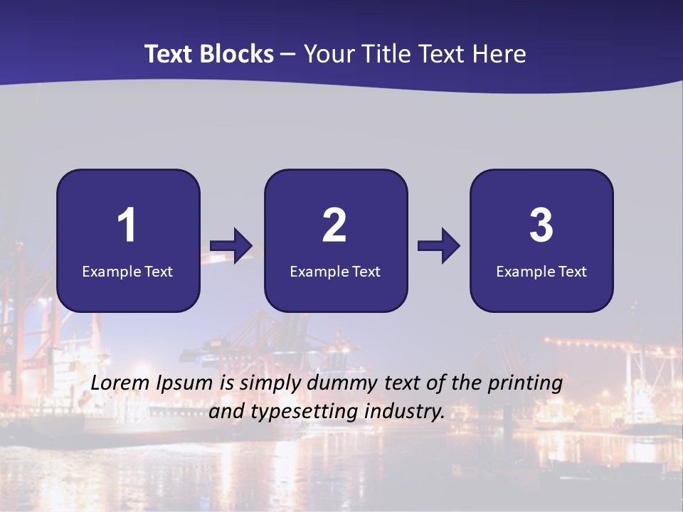 Panorama Seaport Illuminated PowerPoint Template