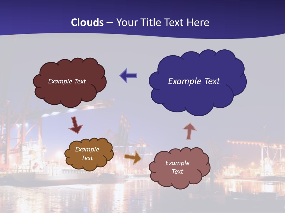 Panorama Seaport Illuminated PowerPoint Template