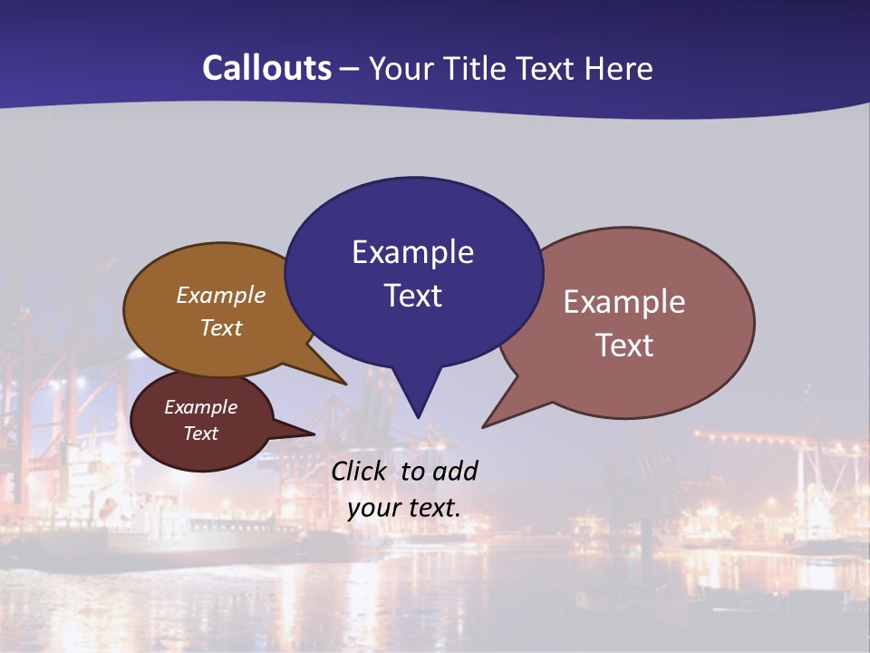 Panorama Seaport Illuminated PowerPoint Template