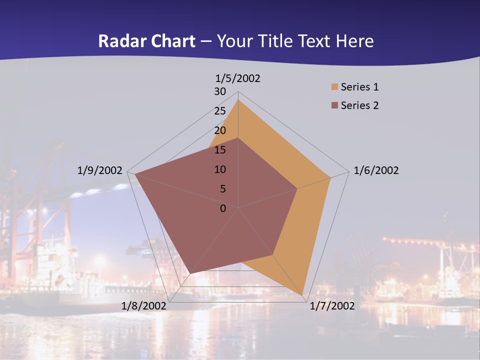 Panorama Seaport Illuminated PowerPoint Template