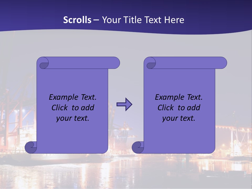 Panorama Seaport Illuminated PowerPoint Template