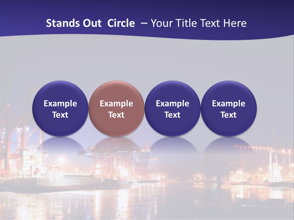 Panorama Seaport Illuminated PowerPoint Template