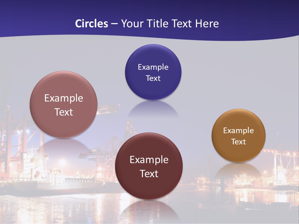 Panorama Seaport Illuminated PowerPoint Template