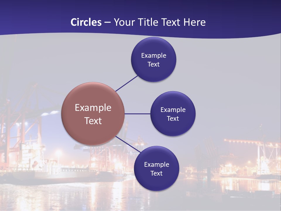 Panorama Seaport Illuminated PowerPoint Template