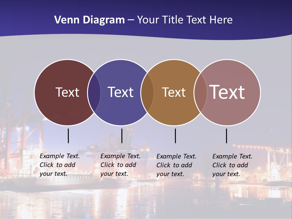 Panorama Seaport Illuminated PowerPoint Template