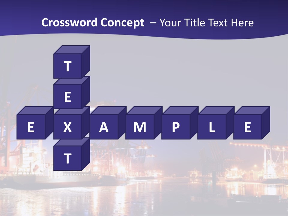 Panorama Seaport Illuminated PowerPoint Template