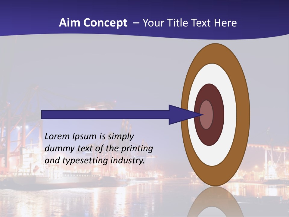 Panorama Seaport Illuminated PowerPoint Template