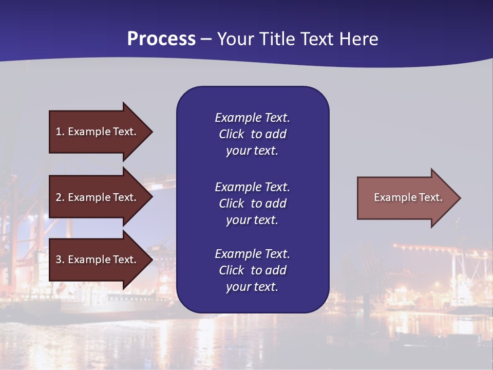 Panorama Seaport Illuminated PowerPoint Template