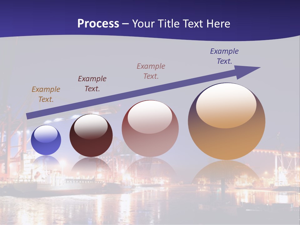 Panorama Seaport Illuminated PowerPoint Template