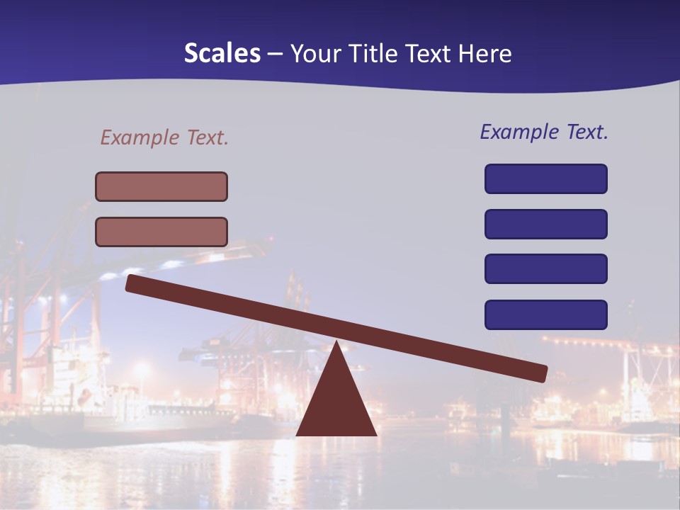 Panorama Seaport Illuminated PowerPoint Template