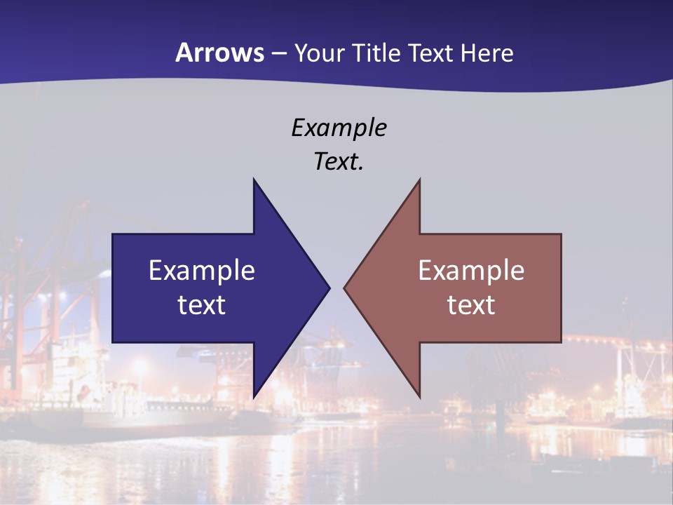 Panorama Seaport Illuminated PowerPoint Template