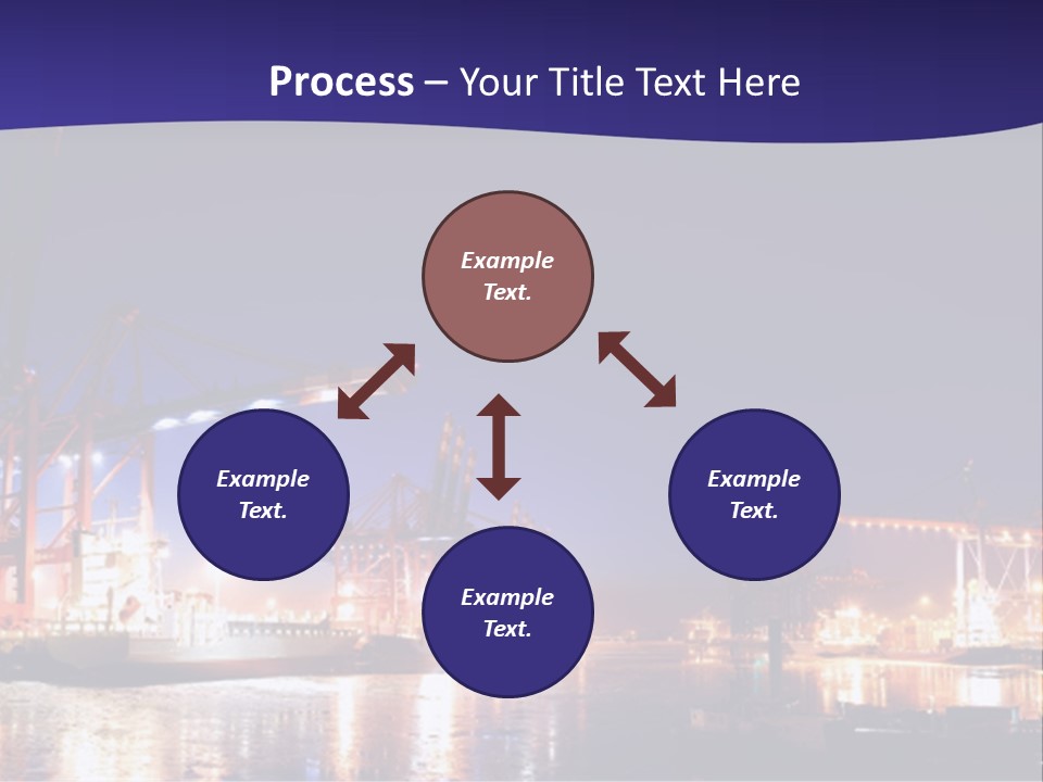 Panorama Seaport Illuminated PowerPoint Template