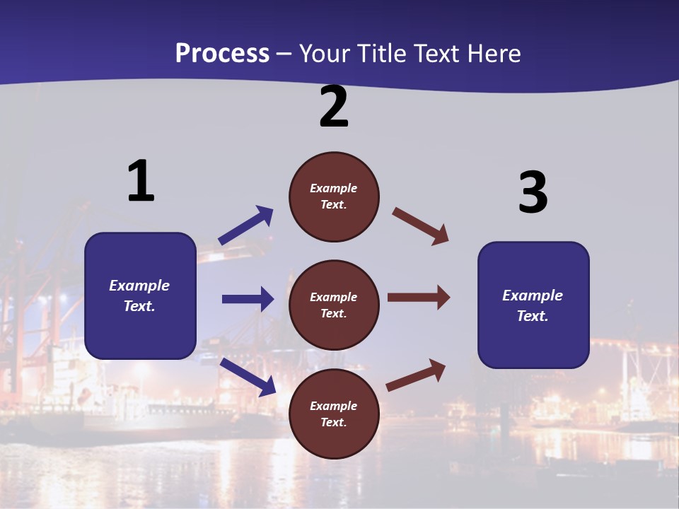 Panorama Seaport Illuminated PowerPoint Template