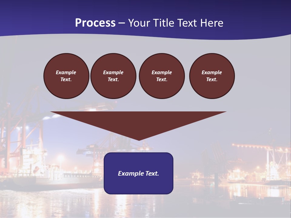Panorama Seaport Illuminated PowerPoint Template