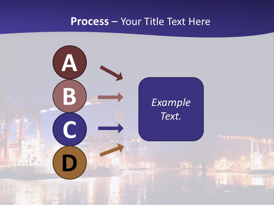 Panorama Seaport Illuminated PowerPoint Template