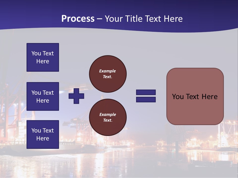 Panorama Seaport Illuminated PowerPoint Template