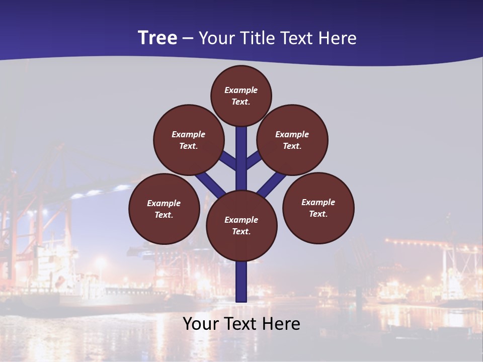 Panorama Seaport Illuminated PowerPoint Template