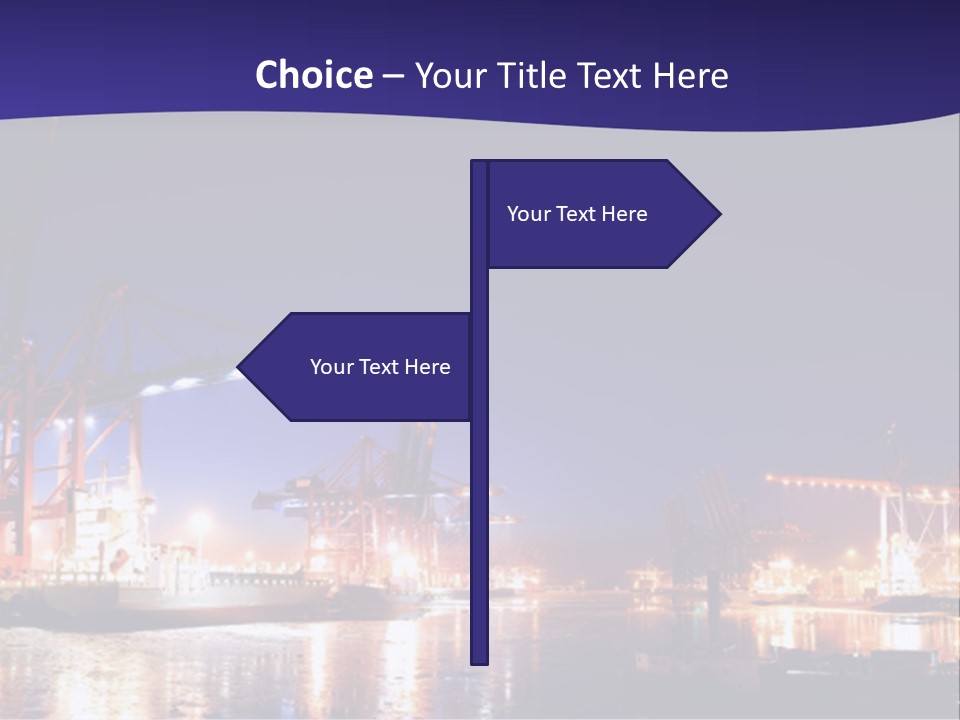 Panorama Seaport Illuminated PowerPoint Template
