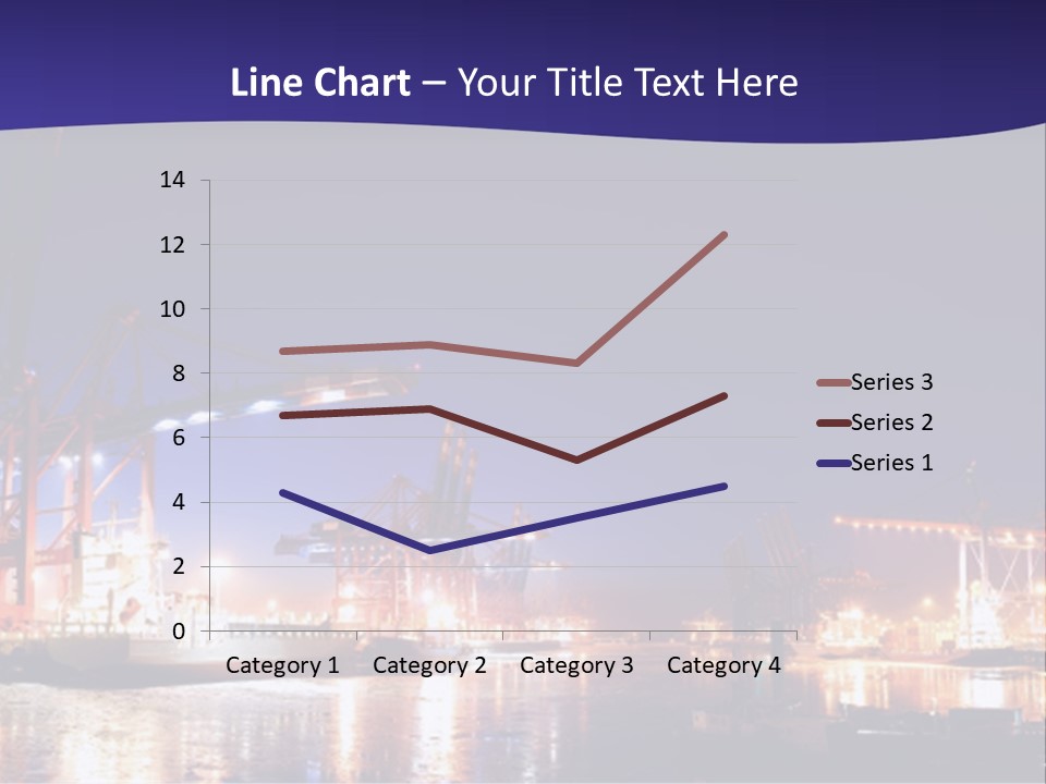 Panorama Seaport Illuminated PowerPoint Template