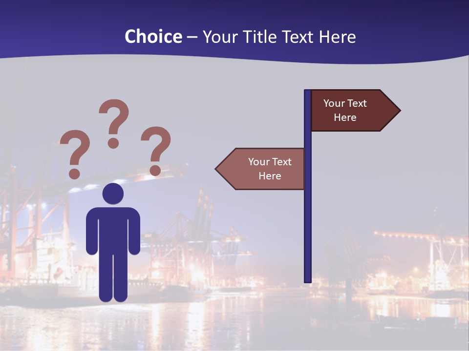 Panorama Seaport Illuminated PowerPoint Template