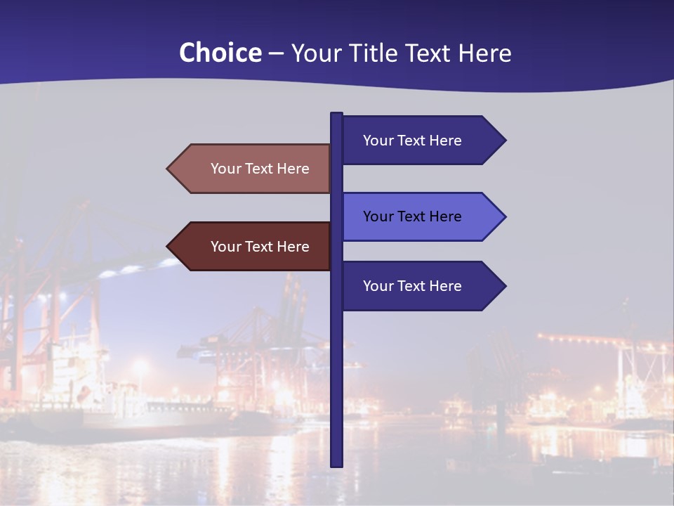 Panorama Seaport Illuminated PowerPoint Template