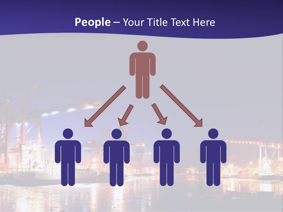 Panorama Seaport Illuminated PowerPoint Template