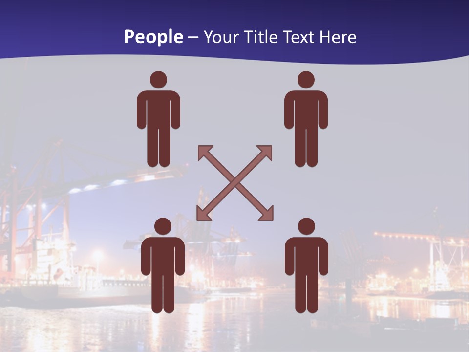 Panorama Seaport Illuminated PowerPoint Template