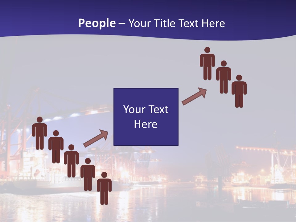 Panorama Seaport Illuminated PowerPoint Template