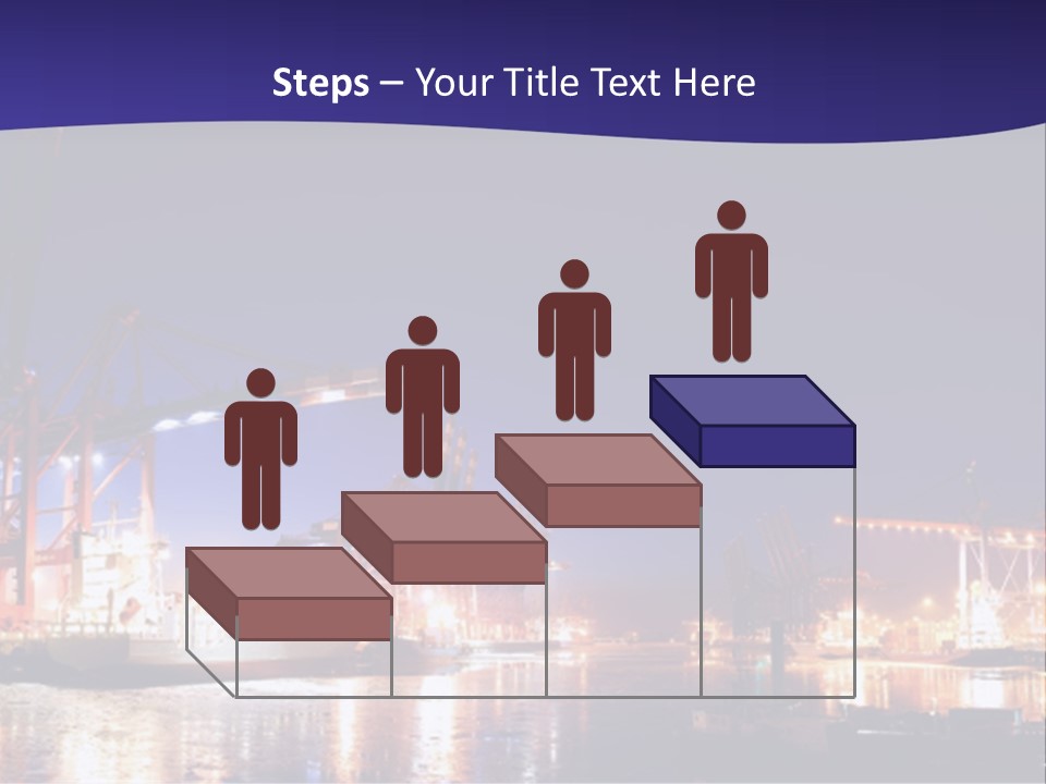 Panorama Seaport Illuminated PowerPoint Template