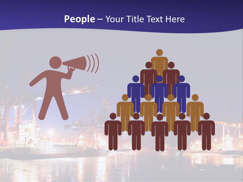 Panorama Seaport Illuminated PowerPoint Template