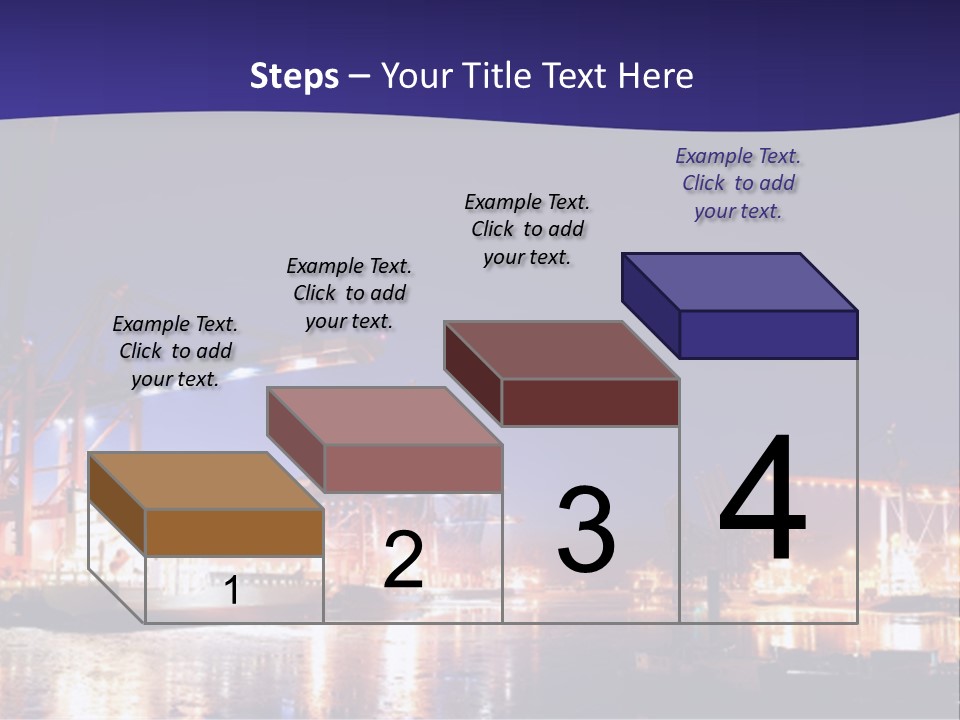 Panorama Seaport Illuminated PowerPoint Template