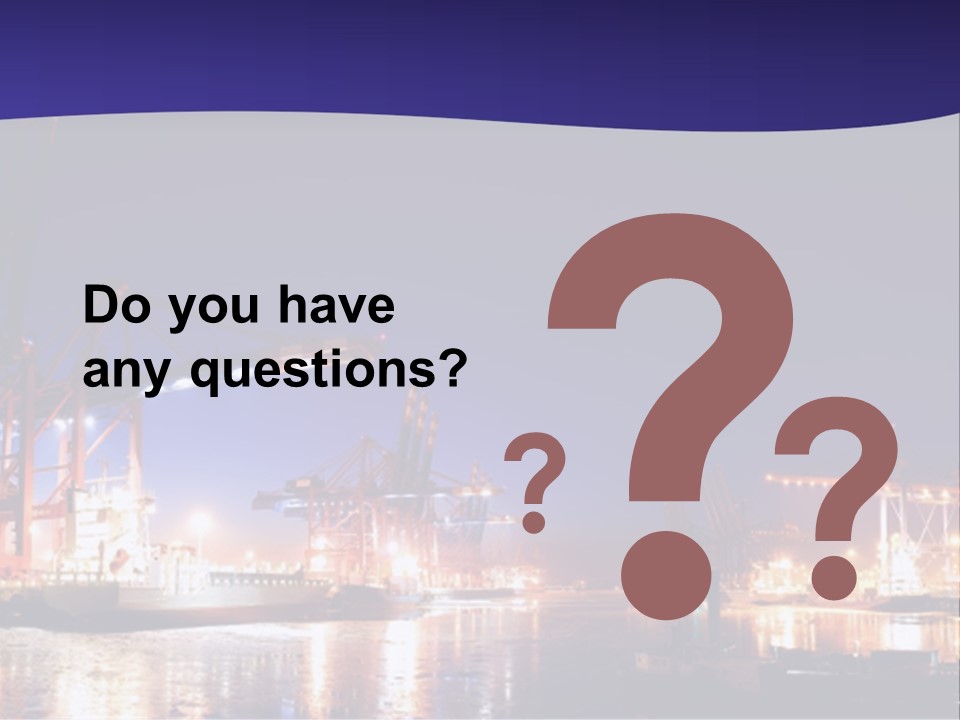 Panorama Seaport Illuminated PowerPoint Template