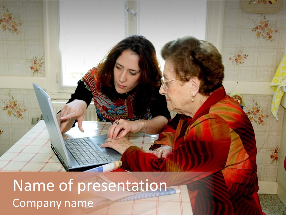 Indoors Employee Grandmother PowerPoint Template