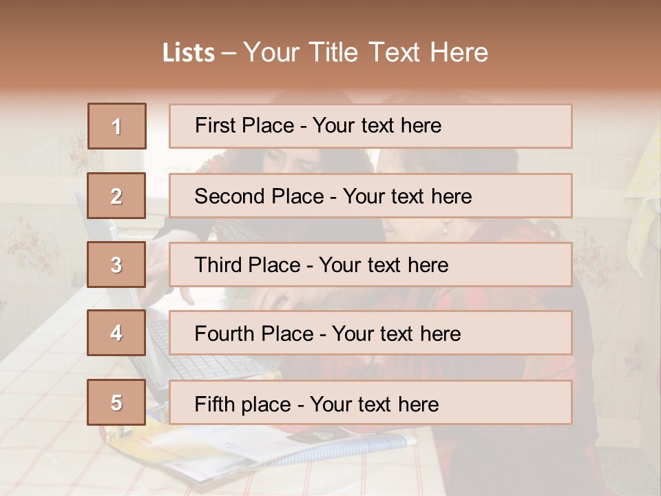 Indoors Employee Grandmother PowerPoint Template