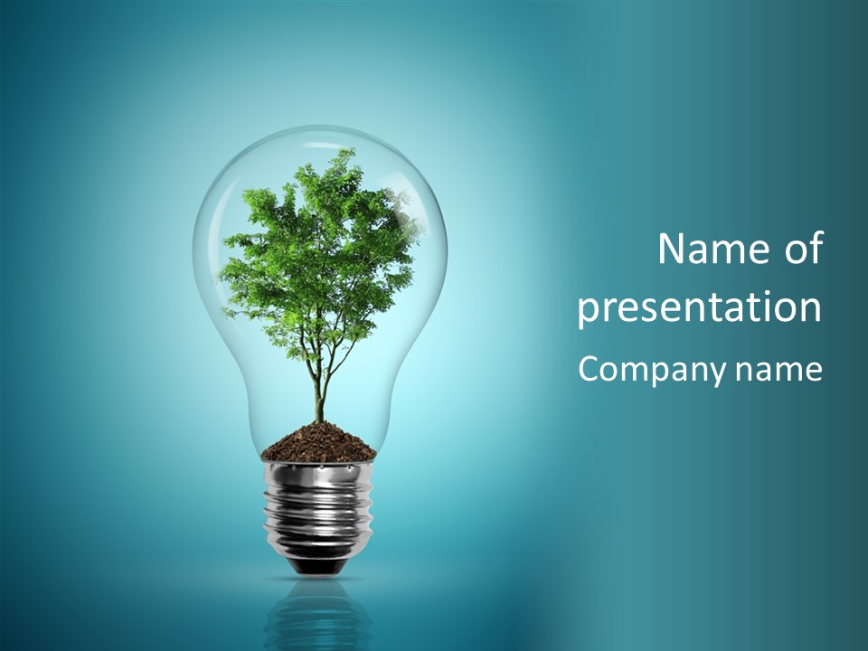 A Light Bulb With A Tree Inside Of It PowerPoint Template