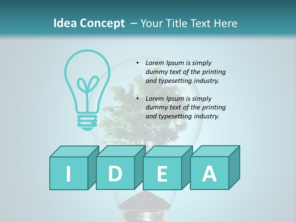 A Light Bulb With A Tree Inside Of It PowerPoint Template