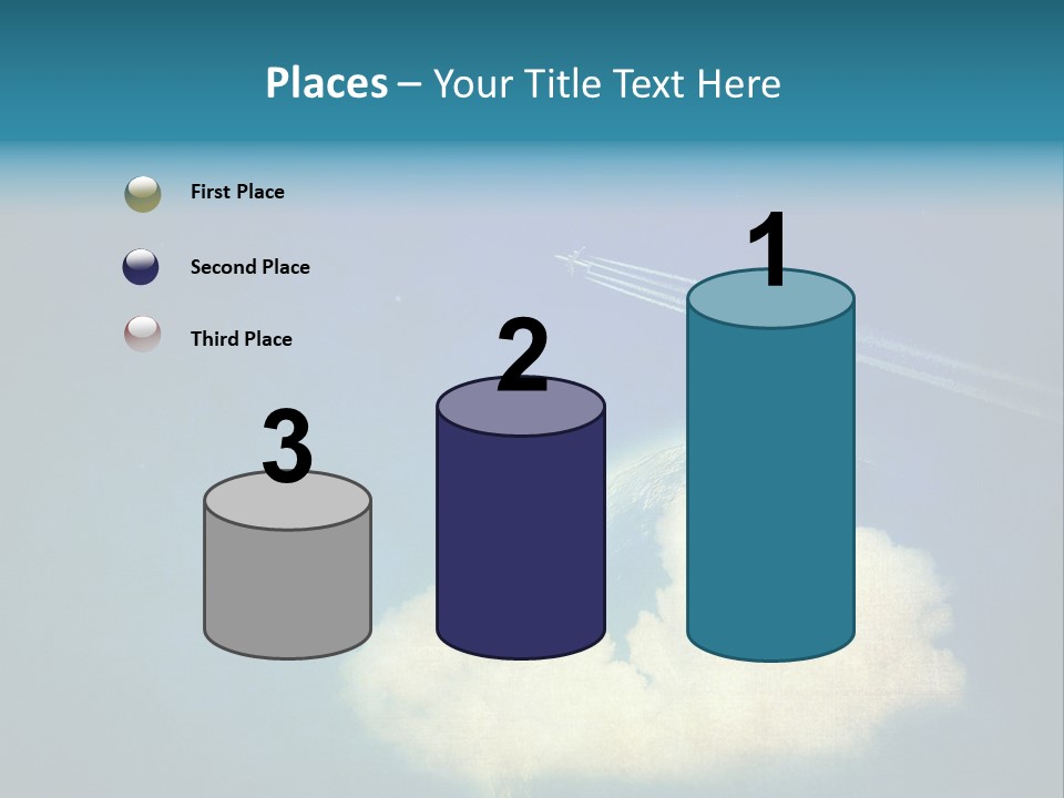 A Plane Flying In The Sky Over A Planet PowerPoint Template