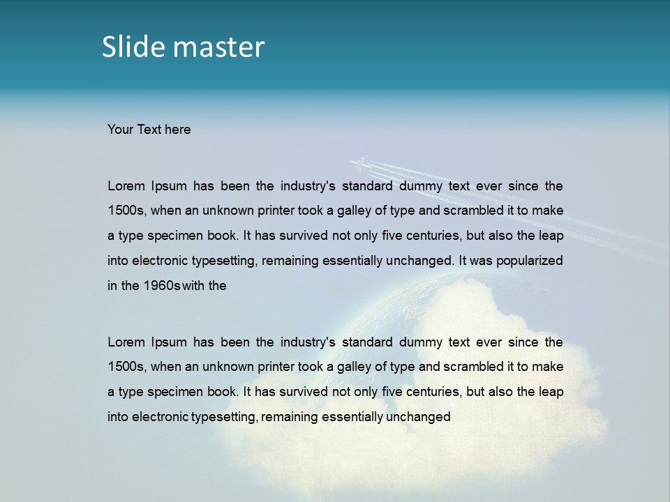 A Plane Flying In The Sky Over A Planet PowerPoint Template