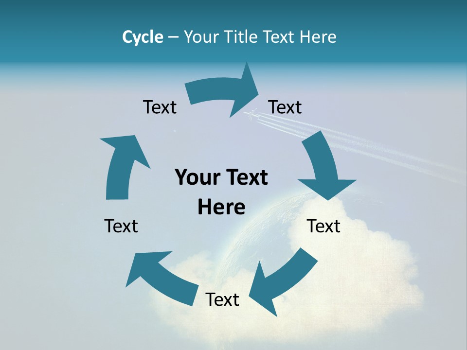 A Plane Flying In The Sky Over A Planet PowerPoint Template